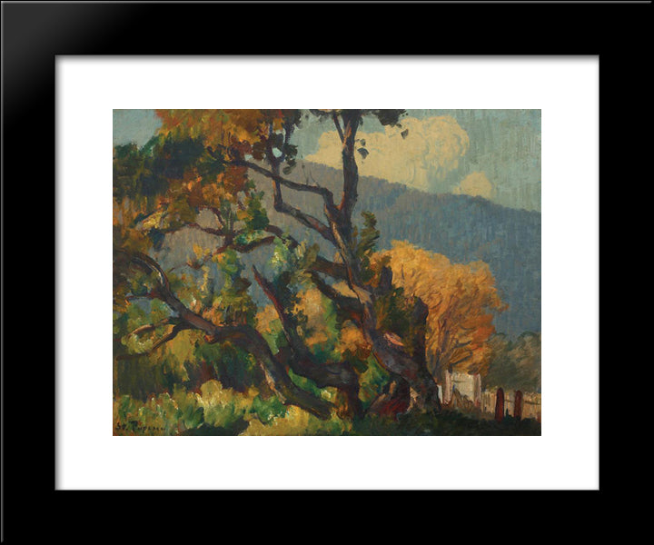 Beginning Of Autumn 20x24 Black Modern Wood Framed Art Print Poster by Popescu, Stefan