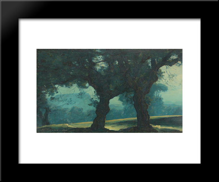 Blue Landscape 20x24 Black Modern Wood Framed Art Print Poster by Popescu, Stefan