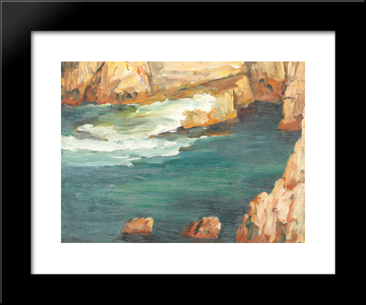 Cape Caliacra 20x24 Black Modern Wood Framed Art Print Poster by Popescu, Stefan