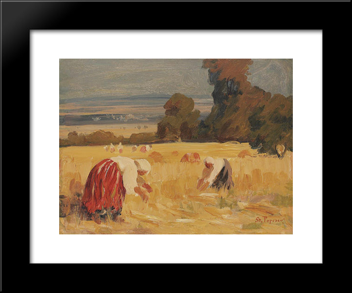 Harvesting 20x24 Black Modern Wood Framed Art Print Poster by Popescu, Stefan