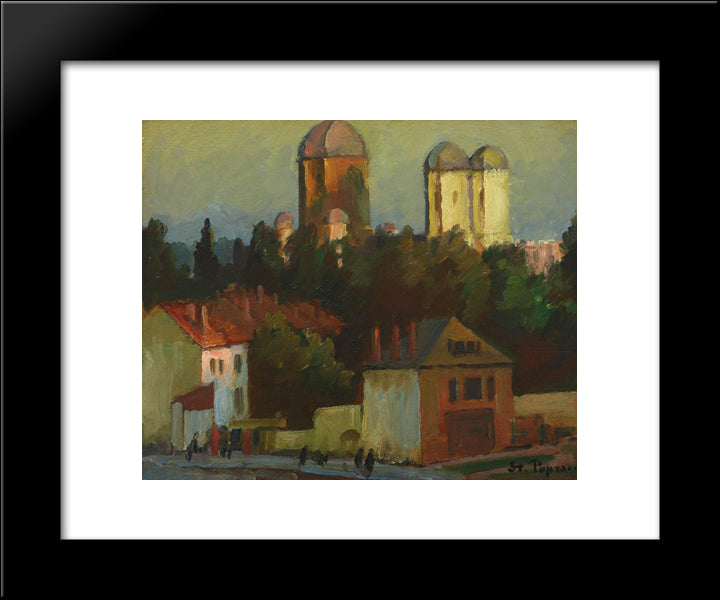 Landscape From Campulung 20x24 Black Modern Wood Framed Art Print Poster by Popescu, Stefan