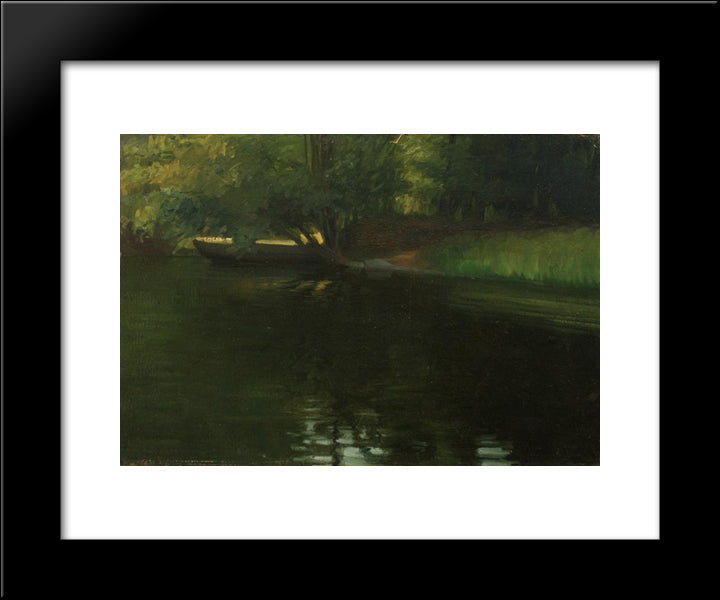 On The River Shore 20x24 Black Modern Wood Framed Art Print Poster by Popescu, Stefan