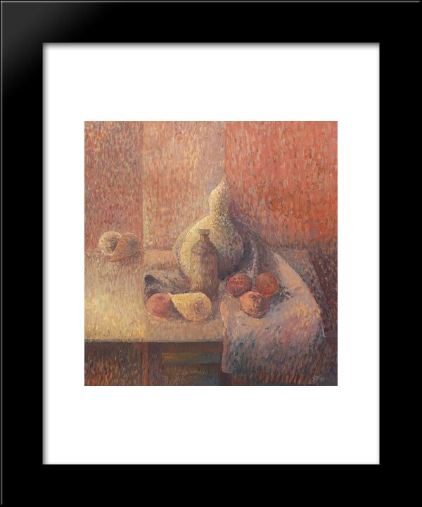 Still Life With Gourd 20x24 Black Modern Wood Framed Art Print Poster by Popescu, Stefan