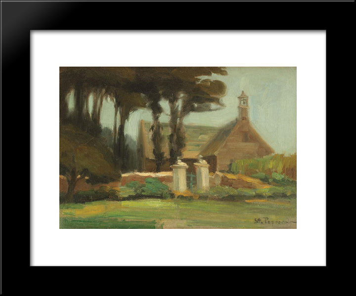 The Garden Of Finistere Chapel 20x24 Black Modern Wood Framed Art Print Poster by Popescu, Stefan