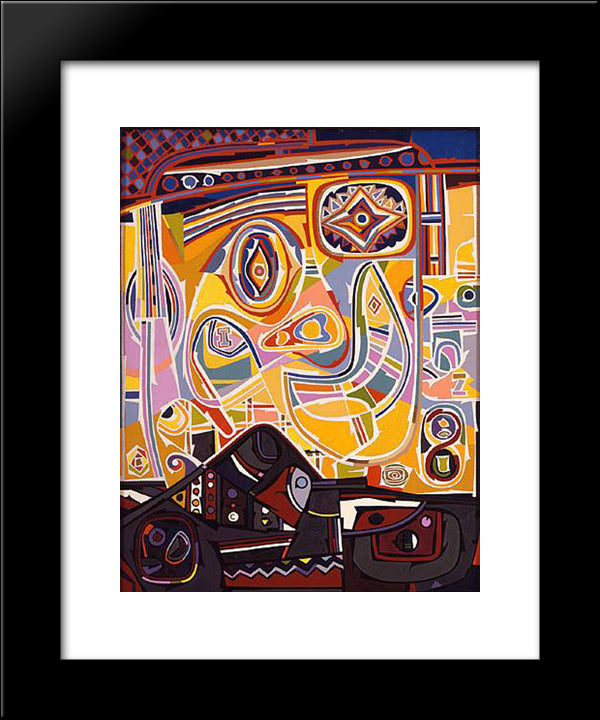 Little Joe Picking His Nose 20x24 Black Modern Wood Framed Art Print Poster by Wheeler, Steve