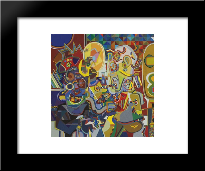 Untitled W22 (Man Looking At Pork Chop) 20x24 Black Modern Wood Framed Art Print Poster by Wheeler, Steve