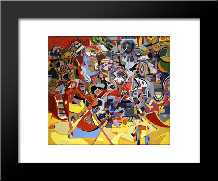 Woman Eating A Hot Dog 20x24 Black Modern Wood Framed Art Print Poster by Wheeler, Steve