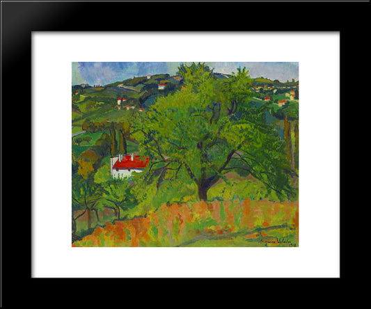 Farm Montcorin 20x24 Black Modern Wood Framed Art Print Poster by Valadon, Suzanne