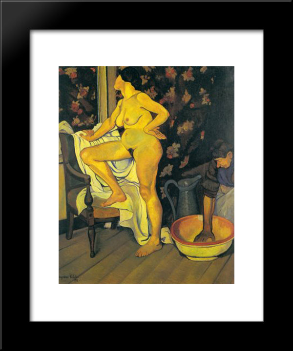 Femme A La Toilette 20x24 Black Modern Wood Framed Art Print Poster by Valadon, Suzanne