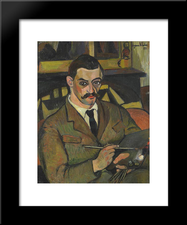 Portrait Of Maurice Utrillo 20x24 Black Modern Wood Framed Art Print Poster by Valadon, Suzanne