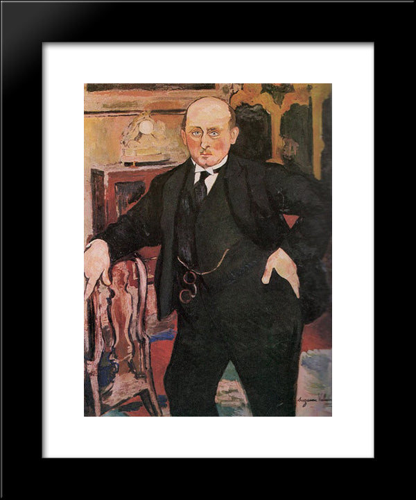 Portrait Of Monsieur Mori 20x24 Black Modern Wood Framed Art Print Poster by Valadon, Suzanne