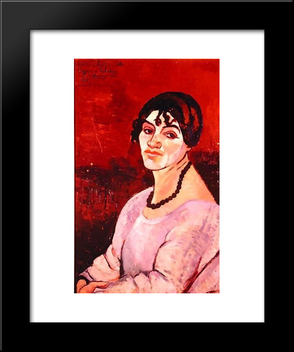 Self-Portrait 20x24 Black Modern Wood Framed Art Print Poster by Valadon, Suzanne