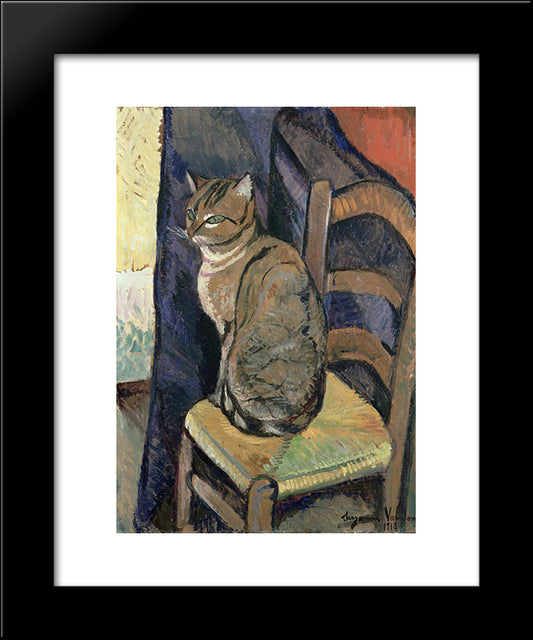 Study Of A Cat 20x24 Black Modern Wood Framed Art Print Poster by Valadon, Suzanne