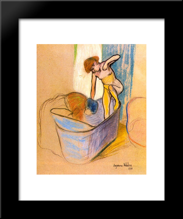 The Bath 20x24 Black Modern Wood Framed Art Print Poster by Valadon, Suzanne