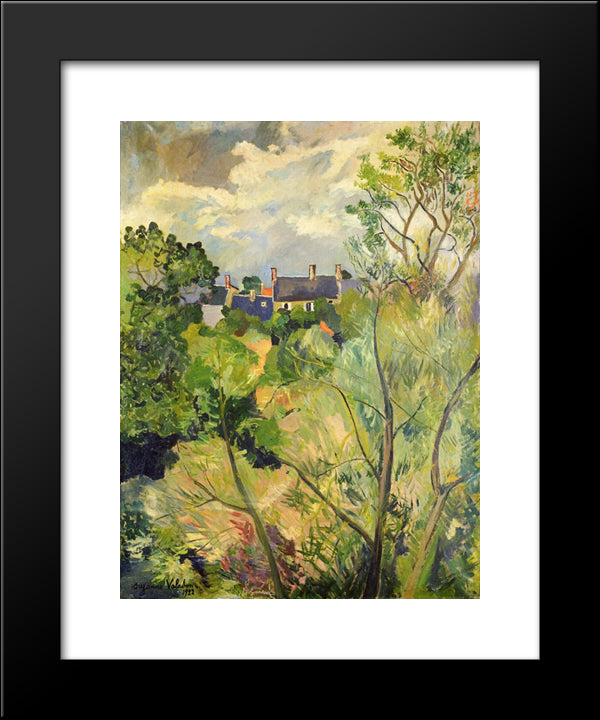 View From My Window In Genets (Brittany) 20x24 Black Modern Wood Framed Art Print Poster by Valadon, Suzanne