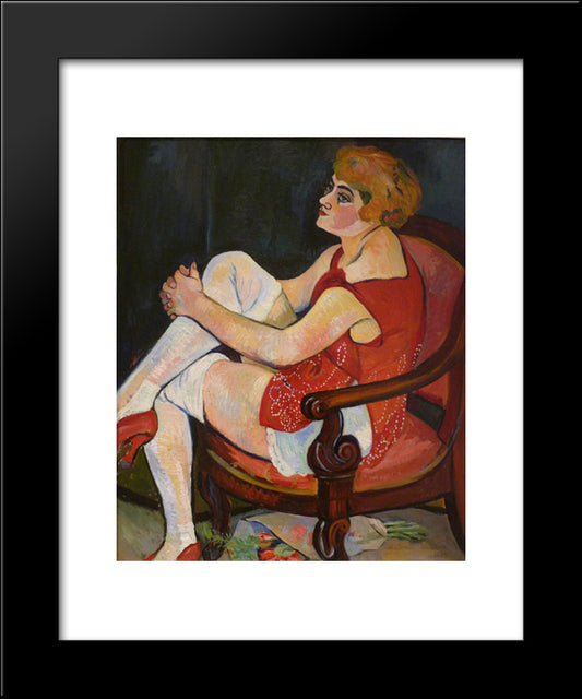 Women In White Stockings 20x24 Black Modern Wood Framed Art Print Poster by Valadon, Suzanne