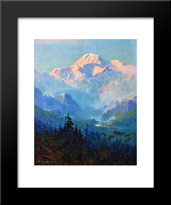 Mount Mckinley, Sunset 20x24 Black Modern Wood Framed Art Print Poster by Laurence, Sydney