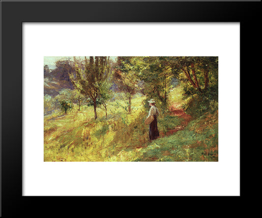 Berry Picker 20x24 Black Modern Wood Framed Art Print Poster by Steele, T. C.