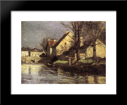 Canal, Schlessheim 20x24 Black Modern Wood Framed Art Print Poster by Steele, T. C.