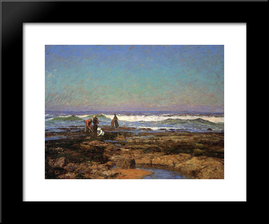 Clam Diggers 20x24 Black Modern Wood Framed Art Print Poster by Steele, T. C.