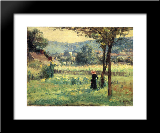 Flower Garden At Brookville 20x24 Black Modern Wood Framed Art Print Poster by Steele, T. C.