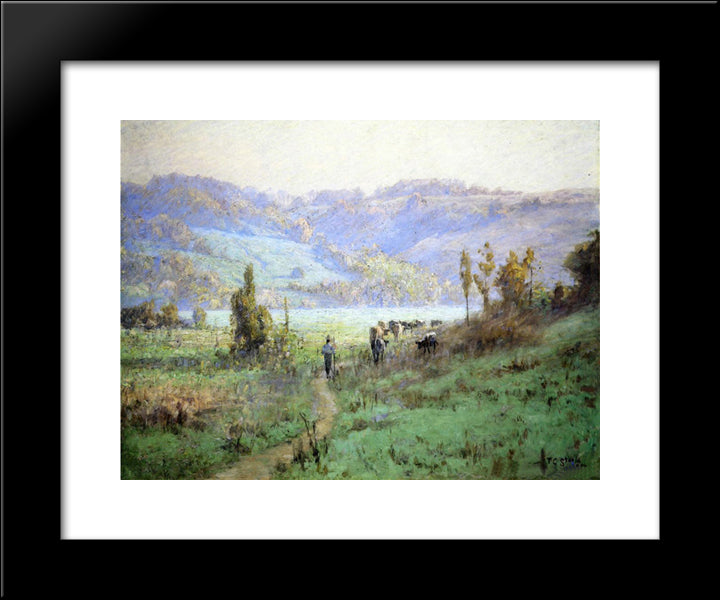 In The Whitewater Valley Near Metamora 20x24 Black Modern Wood Framed Art Print Poster by Steele, T. C.