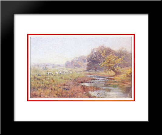 Morning. The Sheep 20x24 Black Modern Wood Framed Art Print Poster by Steele, T. C.