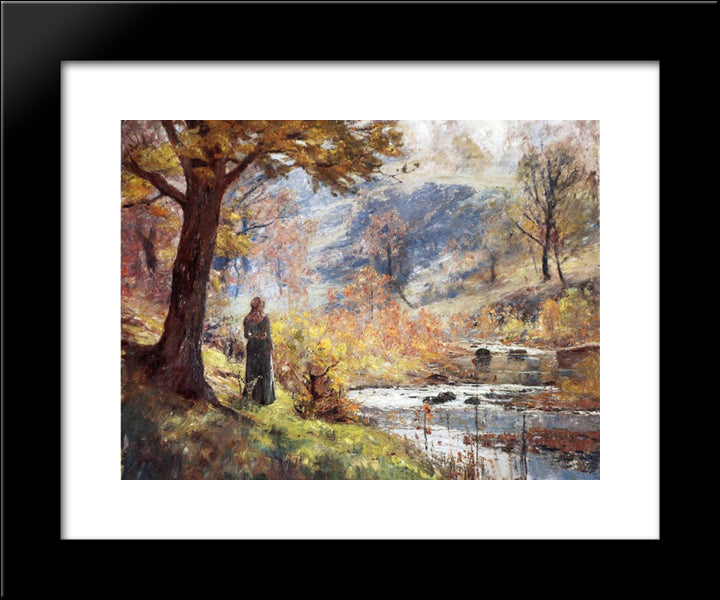 Morning By The Stream 20x24 Black Modern Wood Framed Art Print Poster by Steele, T. C.