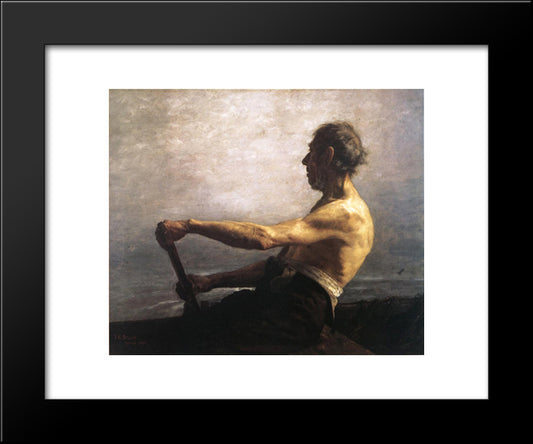 The Boatman 20x24 Black Modern Wood Framed Art Print Poster by Steele, T. C.