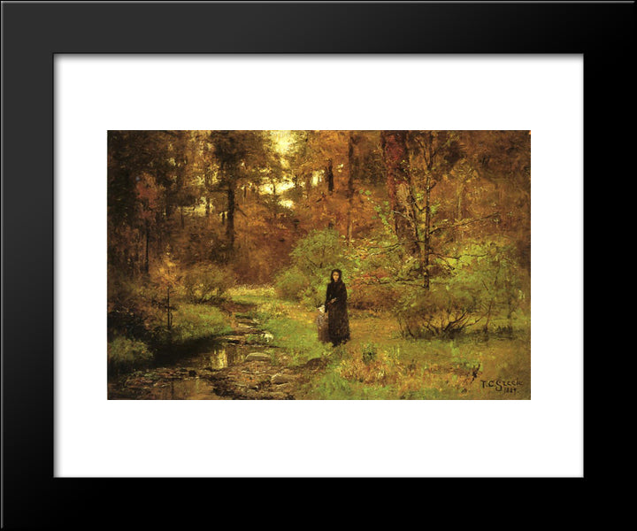 The Brook In The Woods 20x24 Black Modern Wood Framed Art Print Poster by Steele, T. C.