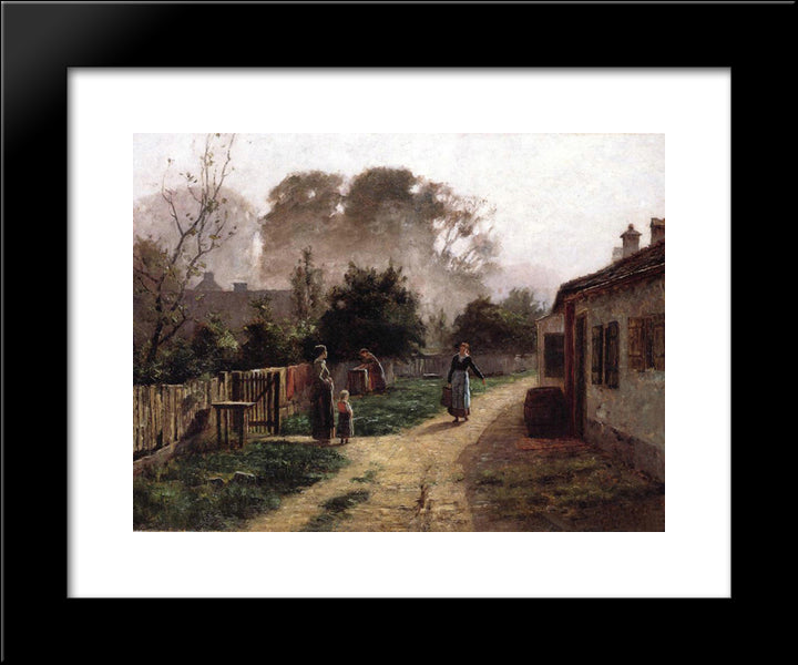 Village Scene 20x24 Black Modern Wood Framed Art Print Poster by Steele, T. C.