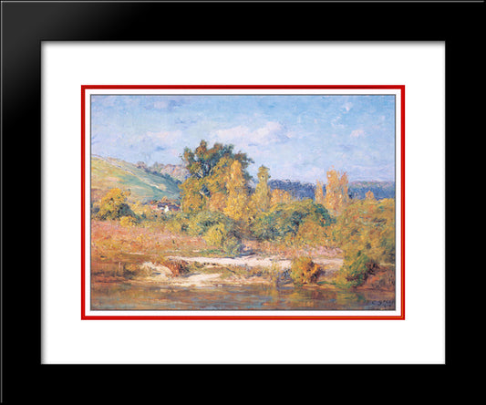 White Water River. Brookville 20x24 Black Modern Wood Framed Art Print Poster by Steele, T. C.