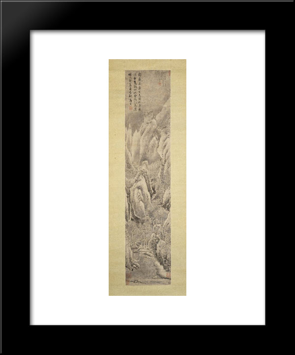 Snowscape 20x24 Black Modern Wood Framed Art Print Poster by Tang Yin