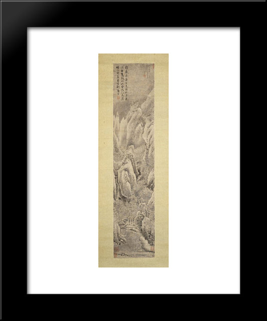 Snowscape 20x24 Black Modern Wood Framed Art Print Poster by Tang Yin