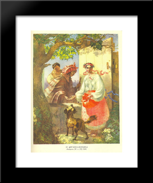 A Gypsy Fortune Teller 20x24 Black Modern Wood Framed Art Print Poster by Shevchenko, Taras