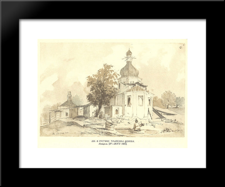 In Gustynia. Refectory Church. 20x24 Black Modern Wood Framed Art Print Poster by Shevchenko, Taras