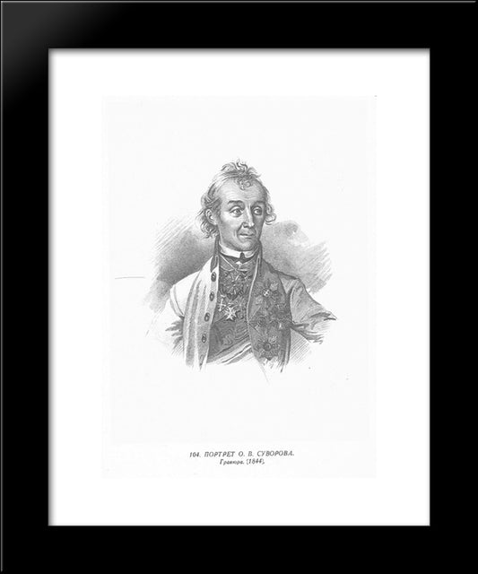 Portrait Of Alexander Suvorov 20x24 Black Modern Wood Framed Art Print Poster by Shevchenko, Taras