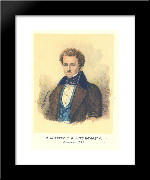 Portrait Of P. V. Engelgart 20x24 Black Modern Wood Framed Art Print Poster by Shevchenko, Taras