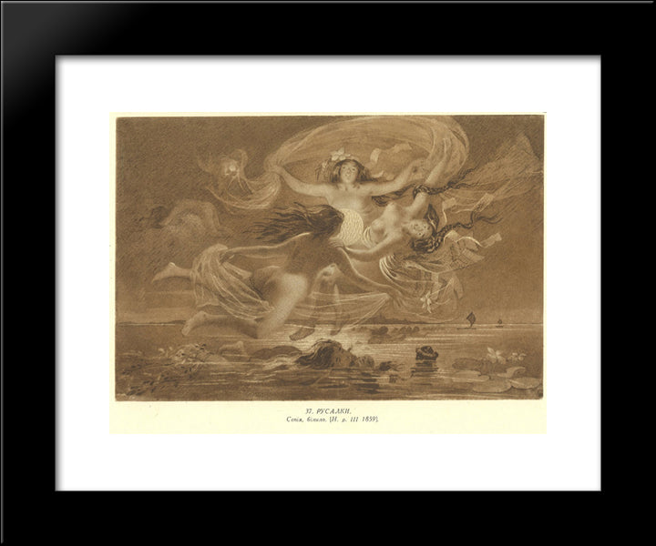 Rusalkas 20x24 Black Modern Wood Framed Art Print Poster by Shevchenko, Taras