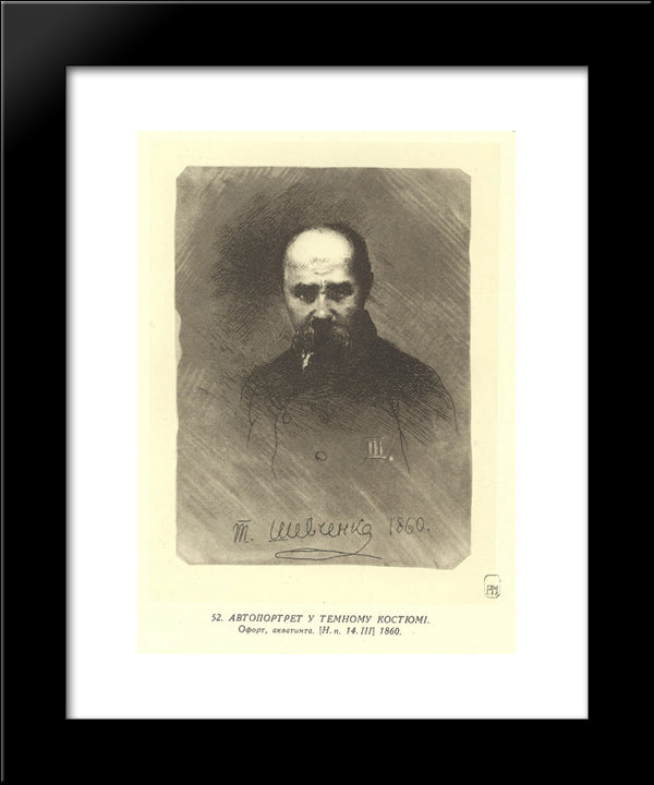 Self-Portrait With Dark Suit 20x24 Black Modern Wood Framed Art Print Poster by Shevchenko, Taras