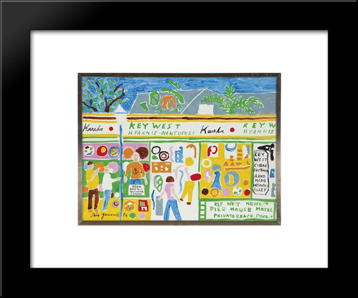 Key West 20x24 Black Modern Wood Framed Art Print Poster by Yamamoto, Taro