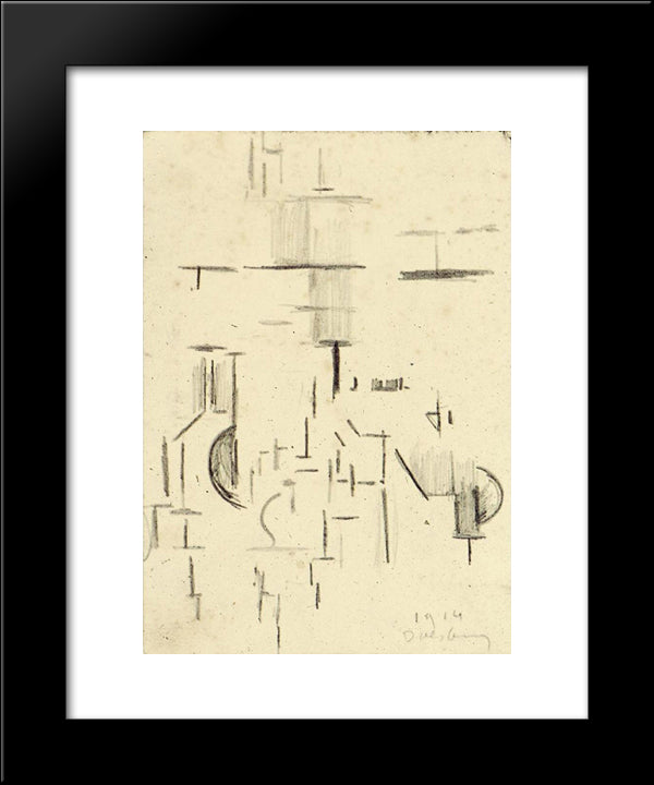 Abstract Church 20x24 Black Modern Wood Framed Art Print Poster by Doesburg, Theo van