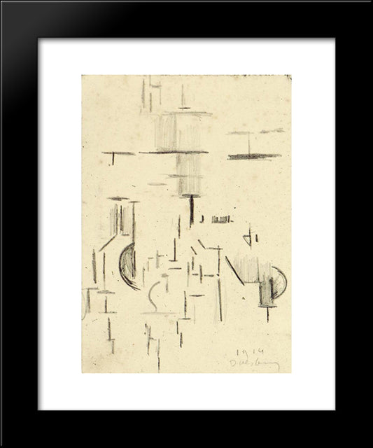 Abstract Church 20x24 Black Modern Wood Framed Art Print Poster by Doesburg, Theo van