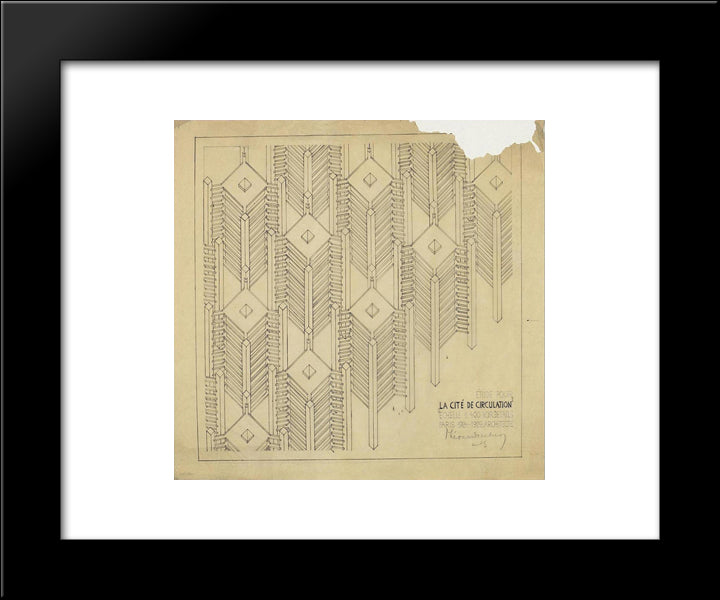 City Traffic 20x24 Black Modern Wood Framed Art Print Poster by Doesburg, Theo van