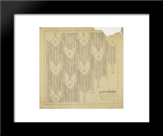 City Traffic 20x24 Black Modern Wood Framed Art Print Poster by Doesburg, Theo van