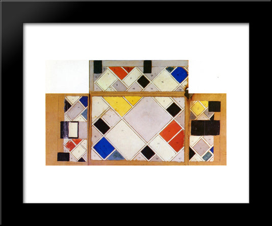 Color Design For Walls And Ceiling Of The Cine Dancing In The Aubette 20x24 Black Modern Wood Framed Art Print Poster by Doesburg, Theo van