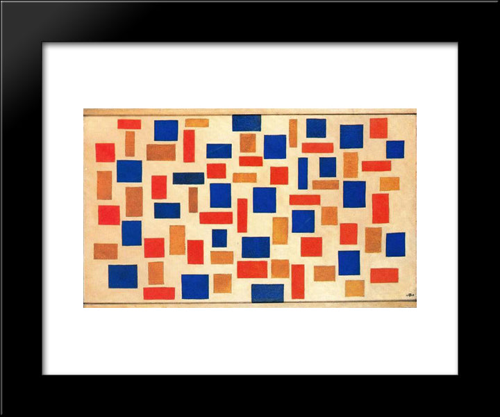 Composition 20x24 Black Modern Wood Framed Art Print Poster by Doesburg, Theo van