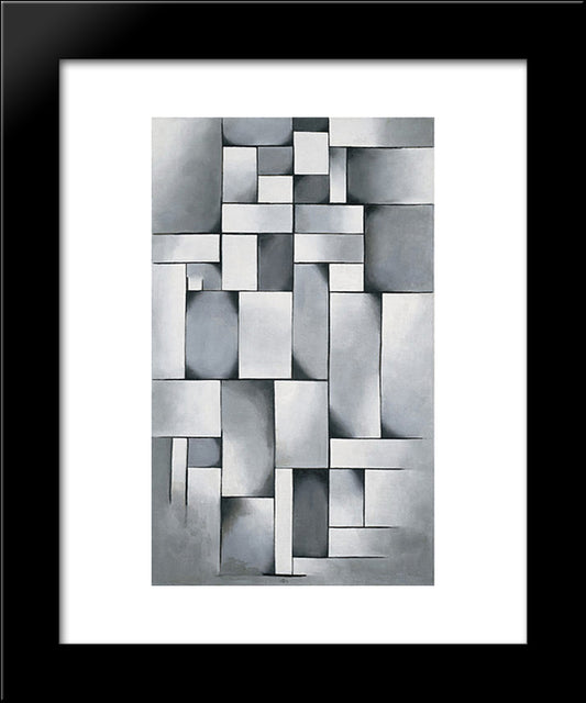 Composition In Gray (Rag Time) 20x24 Black Modern Wood Framed Art Print Poster by Doesburg, Theo van