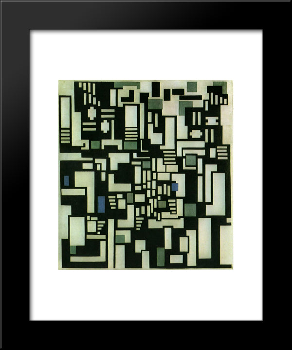 Composition Ix, Opus 18, 1917 20x24 Black Modern Wood Framed Art Print Poster by Doesburg, Theo van