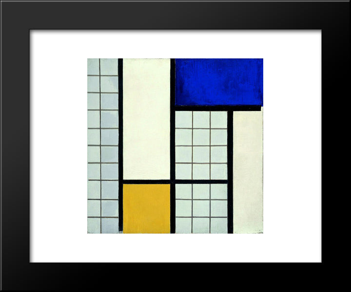 Composition With Half Values 20x24 Black Modern Wood Framed Art Print Poster by Doesburg, Theo van